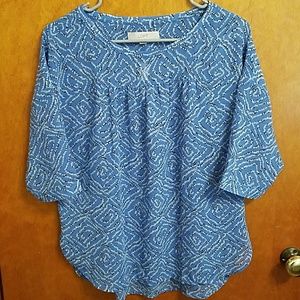 LOFT Abstract Shirred Blouse - Sz. XS